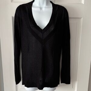 Missoni Black V-Neck Lightweight Knit Sweater 42